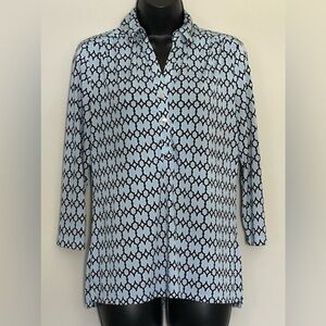 🔴Dana Buchman Women's Geometric Print Shirt size small